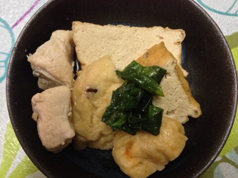 白だしで作る鶏肉と生揚げの煮物